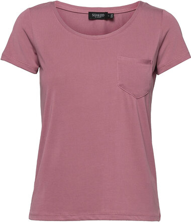 Slcolumbine Tee T-shirts & Tops Short-sleeved Rosa Soaked In Luxury*Betinget Tilbud