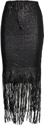 Slnicole Skirt Knælang Nederdel Black Soaked In Luxury