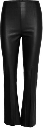 Slkaylee Pu Kickflare Pants Bottoms Trousers Leather Leggings-Bukser Black Soaked In Luxury