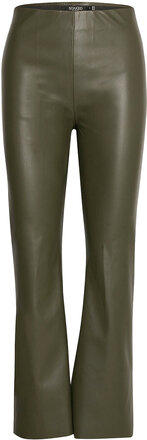 Slkaylee Pu Kickflare Pants Trousers Leather Leggings/Bukser Grønn Soaked In Luxury*Betinget Tilbud