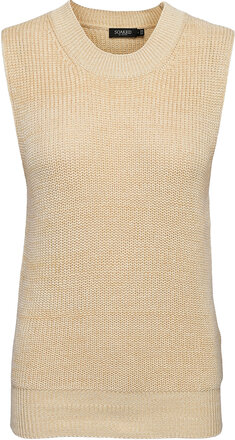 Sllottie Vest Vests Knitted Vests Beige Soaked In Luxury*Betinget Tilbud