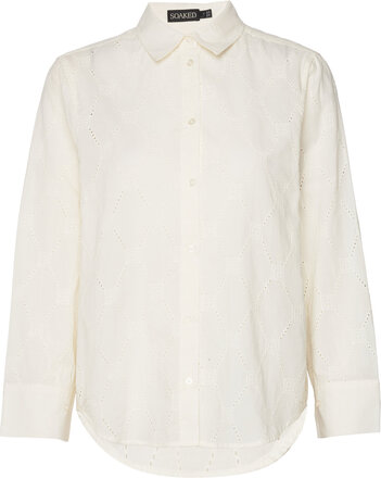 Slwillie Shirt Ls Tops Shirts Long-sleeved White Soaked In Luxury