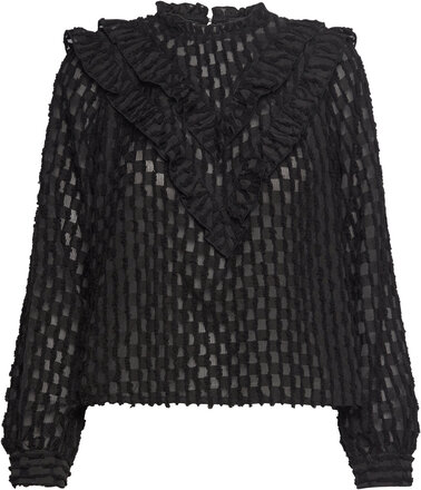 Slconstantine Blouse Ls Tops Blouses Long-sleeved Black Soaked In Luxury