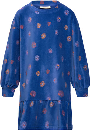Sgimanuella Velvet L_S Dress Dresses & Skirts Dresses Casual Dresses Long-sleeved Casual Dresses Blue Soft Gallery