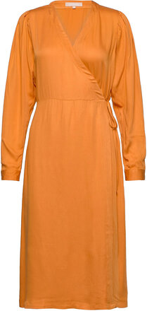 Rosanna Midi Dress Dresses Wrap Dresses Oransje Soft Rebels*Betinget Tilbud