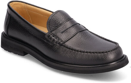 Classic Loafer - Black Grained Leather Mokasiner Lave Sko Svart S.T. VALENTIN*Betinget Tilbud