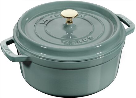 Gryta 24 Cm, Støbejern, Eukalyptus Home Kitchen Pots & Pans Casserole Dishes Green STAUB