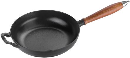 Vintage Frying Pan With Wooden Handle Home Kitchen Pots & Pans Frying Pans Black STAUB