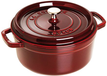 La Cocotte - Round Cast Iron, 3 Layer Enamel Home Kitchen Pots & Pans Casserole Dishes Red STAUB