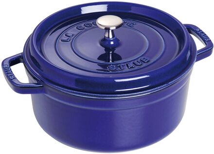 La Cocotte - Round Cast Iron, 3 Layer Enamel Home Kitchen Pots & Pans Casserole Dishes Blue STAUB