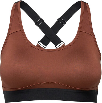 Padded Crossback Bra Sport Bras & Tops Sports Bras - All Brown Stay In Place