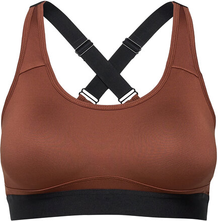 Padded Crossback Bra Lingerie Bras & Tops Sports Bras - ALL Brun Stay In Place*Betinget Tilbud