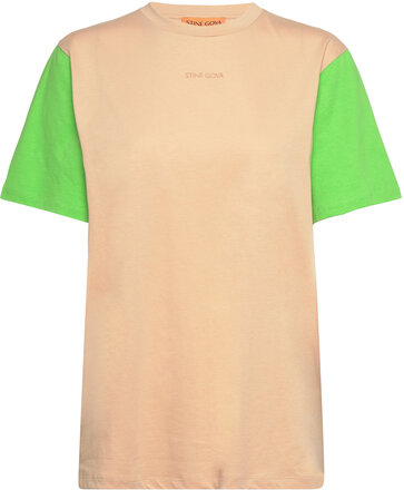 Margila, 1827 Light Jersey Tops T-shirts & Tops Short-sleeved Beige STINE GOYA