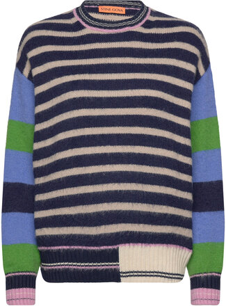 Shea, 1946 Alpaca Stripes Knit Designers Knitwear Jumpers Black STINE GOYA