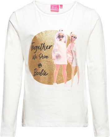 Long-Sleeved T-Shirt Tops T-shirts Long-sleeved T-Skjorte White Barbie