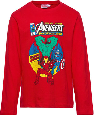 Long-Sleeved T-Shirt Tops T-shirts Long-sleeved T-shirts Red Marvel