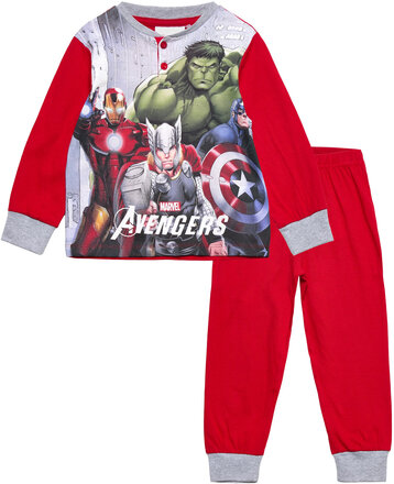 Long Pyjama In Box Pyjamas Sett Rød Marvel*Betinget Tilbud