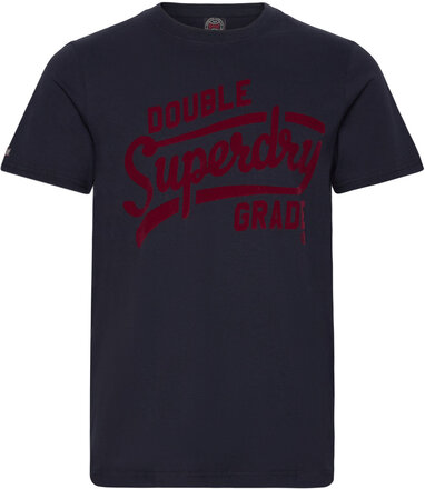 Athletic Script Graphic Tee Tops T-Kortærmet Skjorte Navy Superdry