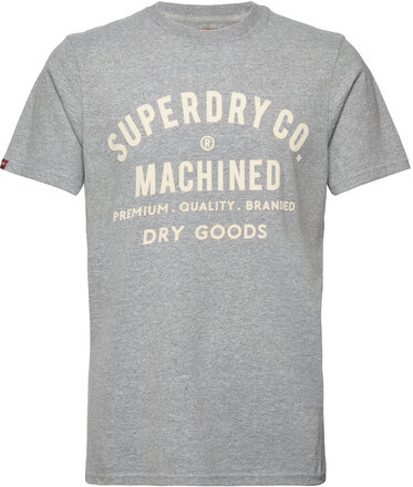 Workwear Flock Graphic T Shirt Tops T-Kortærmet Skjorte Grey Superdry