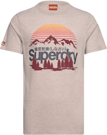 Great Outdoors Graphic T-Shirt Tops T-Kortærmet Skjorte Beige Superdry