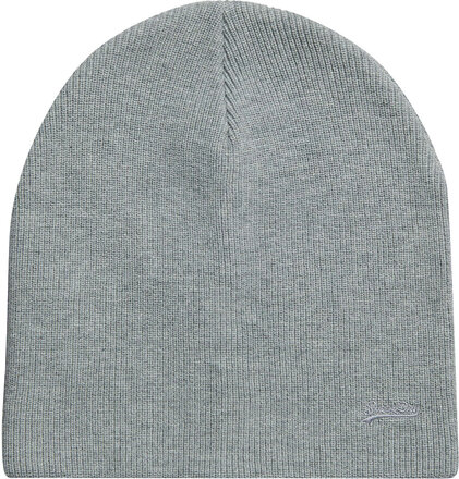 Knitted Logo Beanie Hat Accessories Headwear Beanies Grey Superdry