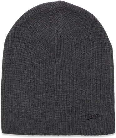 Knitted Logo Beanie Hat Accessories Headwear Beanies Grey Superdry