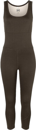 W Liquid Flow Overall Bottoms Running-training Tights Brown Super.natural