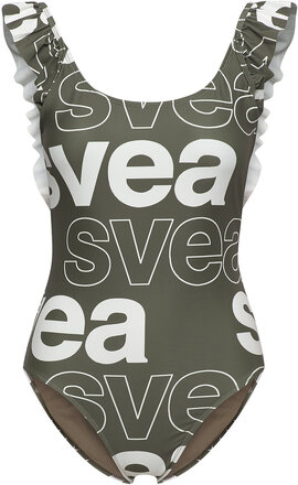 W. Ruffle Swimsuit Baddräkt Badkläder Multi/patterned Svea