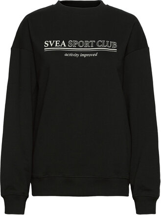 W. Sporty Sweat Tops Sweatshirts & Hoodies Sweatshirts Black Svea