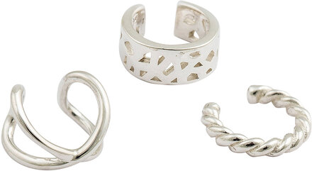Mini Cuff Collection Twisted Silver Accessories Jewellery Earrings Ear Cuffs Sølv Syster P*Betinget Tilbud