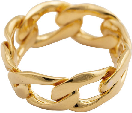 Links Curb Chain Ring Gold Ring Smykker Gold Syster P