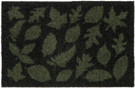 Floormat Polyamide, 60X40 Cm, Leaves Design Home Textiles Rugs & Carpets Door Mats Green Tica Copenhagen