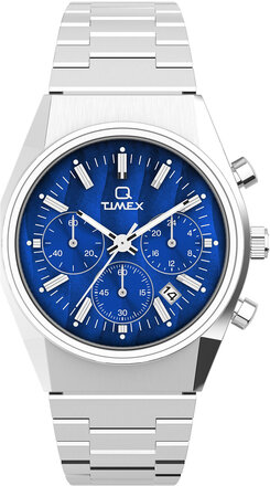 Q Timex Falcon Eye Chronograph 40Mm Stainless Steel Bracelet Watch Accessories Watches Analog Watches Silver Timex
