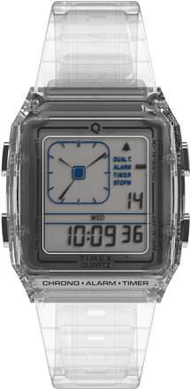 Q Timex Lca 35Mm Resin Strap Watch Accessories Watches Digital Watches White Timex