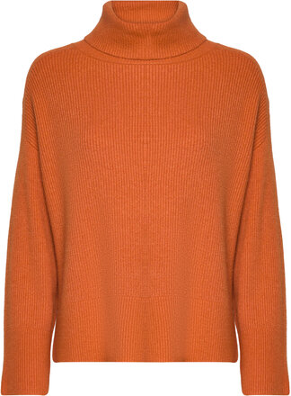 Knit Rib Turtleneck Tops Knitwear Turtleneck Orange Tom Tailor