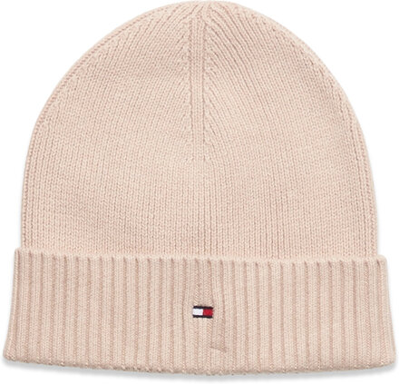 Essential Flag Beanie Accessories Headwear Beanies Cream Tommy Hilfiger