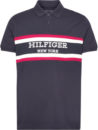Monotype Colorblock Reg Polo Tops Polos Short-sleeved Navy Tommy Hilfiger