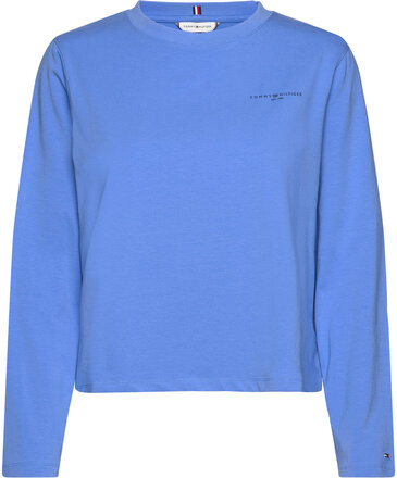 1985 Reg Mini Corp Logo C-Nk Ls Tops T-shirts & Tops Long-sleeved Blue Tommy Hilfiger