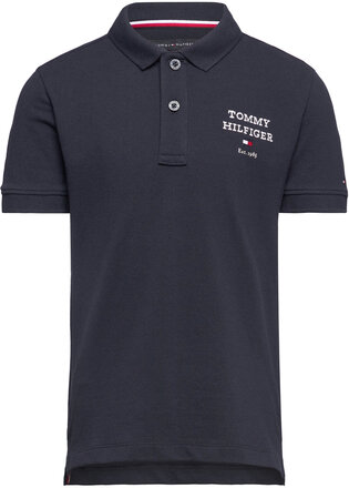 Th Logo Polo S/S Tops T-shirts Polo Shirts Short-sleeved Polo Shirts Navy Tommy Hilfiger