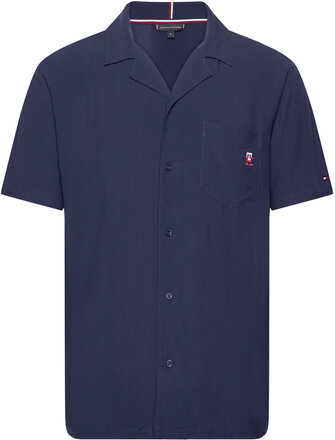 Ss Woven Pj Shirt Underwear Night & Loungewear Pyjama Tops Navy Tommy Hilfiger