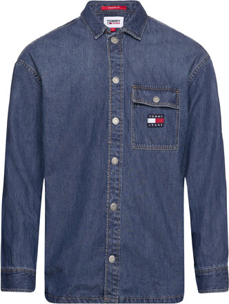 Tjm Classic Denim Overshirt Overshirts Denim Shirts Blå Tommy Jeans*Betinget Tilbud