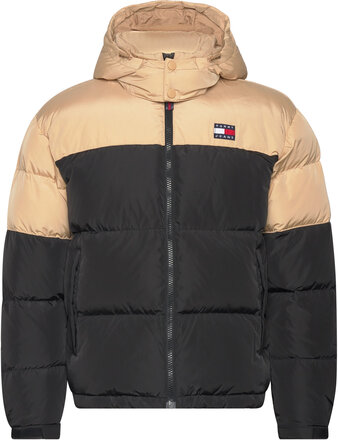 Tjm Alaska Colorblock Puffer Fôret Jakke Svart Tommy Jeans*Betinget Tilbud