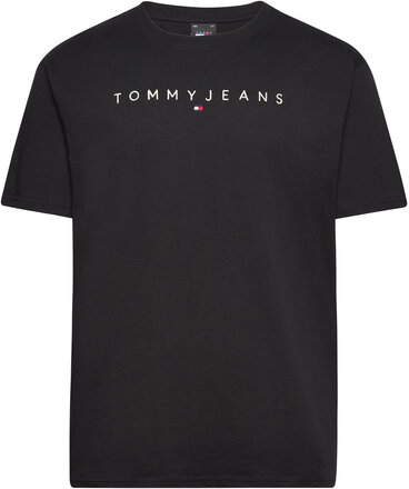 Tjm Reg Linear Logo Tee Ext T-shirts Short-sleeved Svart Tommy Jeans*Betinget Tilbud