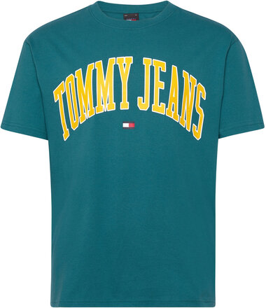 Tjm Reg Popcolor Varsity Tee Ext Tops T-Kortærmet Skjorte Blue Tommy Jeans