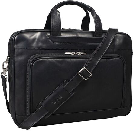 2 Compartment Laptop Briefcase Designers Briefcases Black Tony Perotti