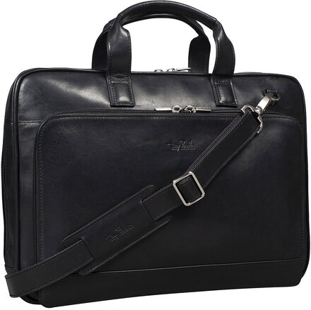 1 Compartment Laptop Bag Designers Briefcases Black Tony Perotti