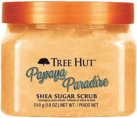 Shea Sugar Scrub Papaya Paradise Bodyscrub Kropspleje Kropspeeling Nude Tree Hut