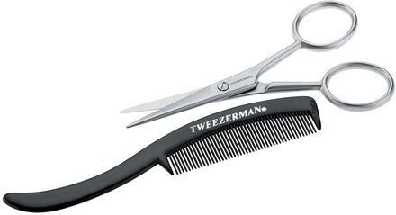 Moustache Scissors With Comb Beauty MEN Beard & Mustache Beard Combs Nude Tweezerman*Betinget Tilbud