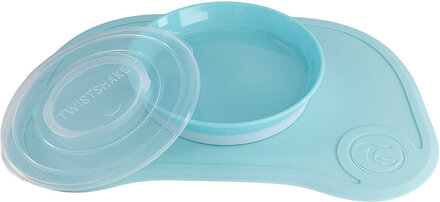 Twistshake Click Mat + Plate 6+M Pastel Green Home Meal Time Plates & Bowls Plates Blå Twistshake*Betinget Tilbud