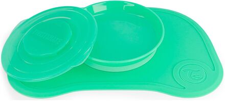Twistshake Click Mat + Plate 6+M Pastel Green Home Meal Time Plates & Bowls Plates Grønn Twistshake*Betinget Tilbud